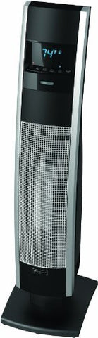 Bionaire Ceramic Tower Heater w/LCD, Black with Silver accents
