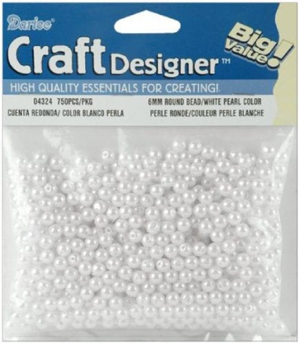 Pearl Beads - Round - White - 6mm - 750 pieces