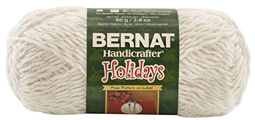 Bernat Handicrafter Holiday Sparkle Yarn White 138 Yards 2.8 OZ