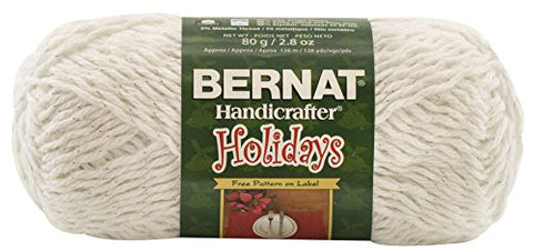 Bernat Handicrafter Holiday Sparkle Yarn White 138 Yards 2.8 OZ