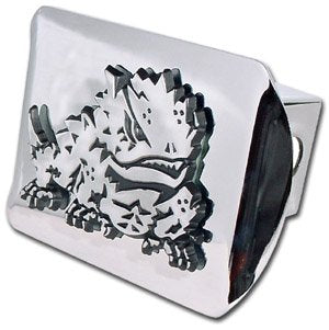 Texas Christian Horned Frog Metal Hitch Cover, Shiny Chrome