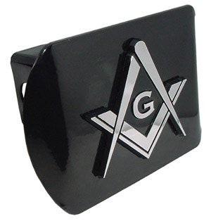 Mason Square Compass Black Hitch Cover