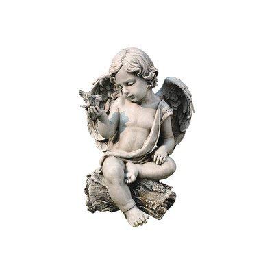 Joseph Studio Cherub With Dove Statue, 12"h x 8.25"w x 7.25"d