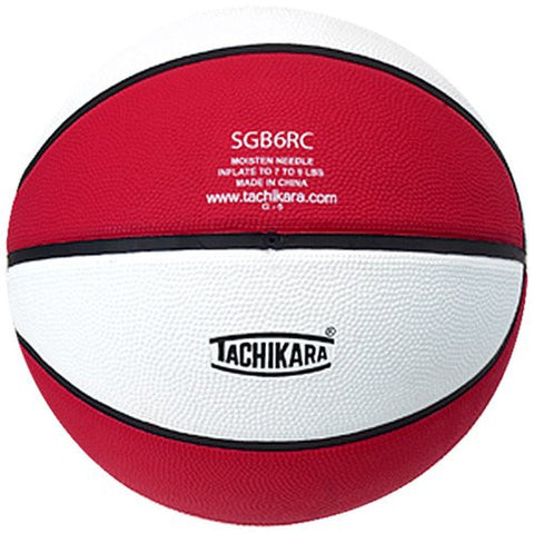 TACHIKARA DUAL COLOR RUBBER BASKETBALL 28.5-SCARLET/WHITE