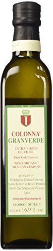 Colonna Extra Virgin Olive Oil With Organic Sicilian Lemons "Granverde" Square Bottle 500ml