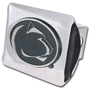 Penn State Black Metal Hitch Cover, Shiny Chrome