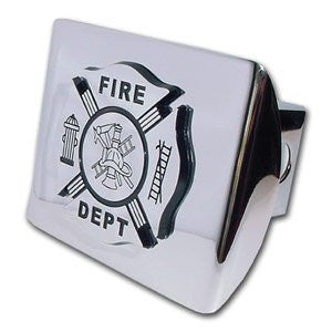 Firefighter (Chrome & Black) Shiny Chrome Hitch Cover