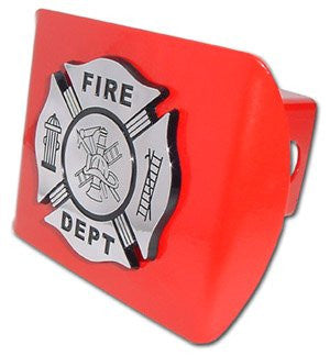 Firefighter (Chrome & Black) Red Hitch Cover