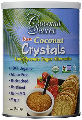 COCONUT SECRET Raw Coconut Crystals 100% Organic 12/12 OZ