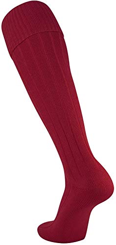 Euro, Solid Color, Over-Calf, Heel/Toe, Cardinal , Large