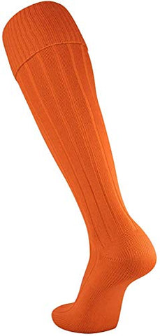 Euro, Solid Color, Over-Calf, Heel/Toe, Orange, Medium