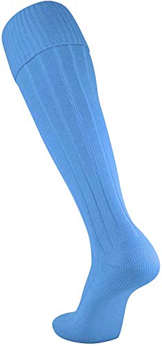 Euro, Solid Color, Over-Calf, Heel/Toe, Columbia Blue, Medium