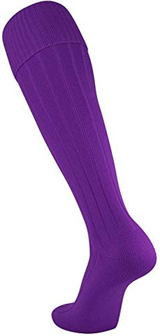 Euro, Solid Color, Over-Calf, Heel/Toe, Purple, Large