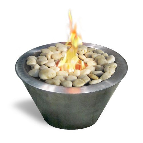 Anywhere Fireplace Indoor/Outdoor Fireplace - Oasis with polished white rocks
