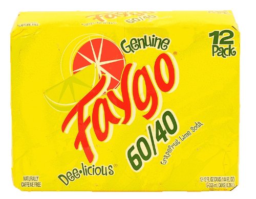 Faygo 60-40 Grapefruit Lime Soda Can 12 Oz 12 Count