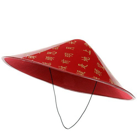 J Hat, Chinese Coolie Hat - Red (One size fits all)