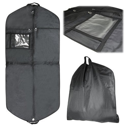 Black Nylon Suit Carrier with Handles for Travel - 54 Inches