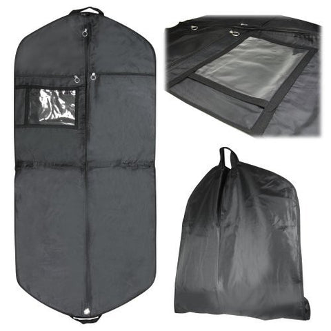 Black Nylon Suit Carrier with Handles for Travel - 54 Inches