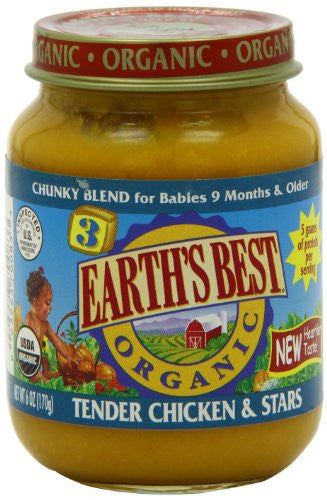 EARTH`S BEST BABY FOODS Junior Foods Chicken & Stars Soup - 6 oz