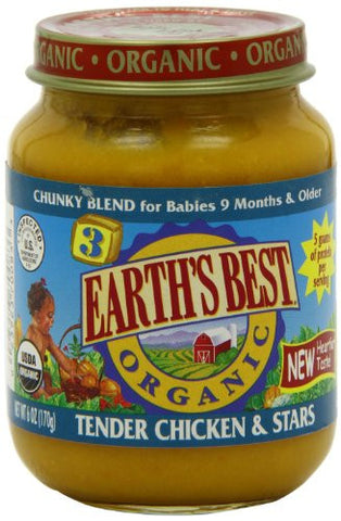 EARTH`S BEST BABY FOODS Junior Foods Chicken & Stars Soup - 6 oz