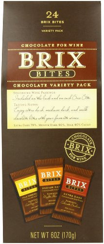 Brix Bites Assorted, 24 pieces of Dark, Extra Dark and Milk 558906