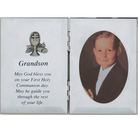 Silver Communion Grandson Plaque