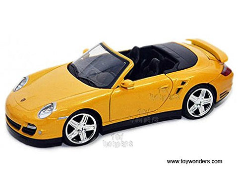 Motormax - Porsche 911 Turbo Cabriolet Convertilble (1/24 scale diecast model car, Yellow)
