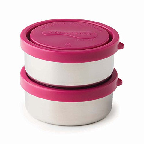 Small Round Containers (Set of 2), Magenta