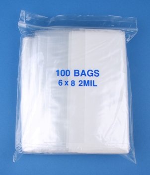 2 Mil Writing Block Zipper Reclosable Bags (6" X 8") - 100 bags/case (not in pricelist)