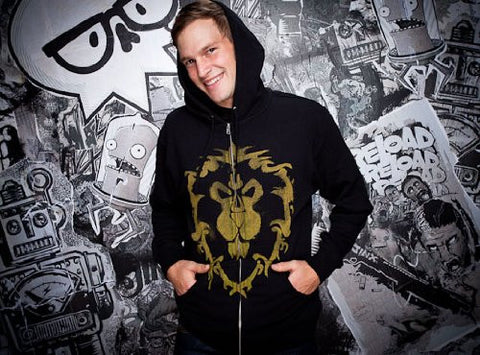 World of Warcraft Alliance Spray Zip-up Hoodie - Black, Medium