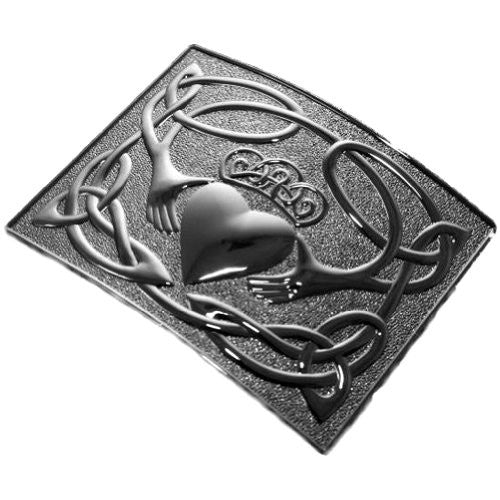 Chrome Claddagh Belt Buckle