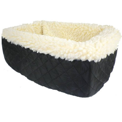 Snoozer Console Pet Car Seat (Cream Fur)  Large-  Black