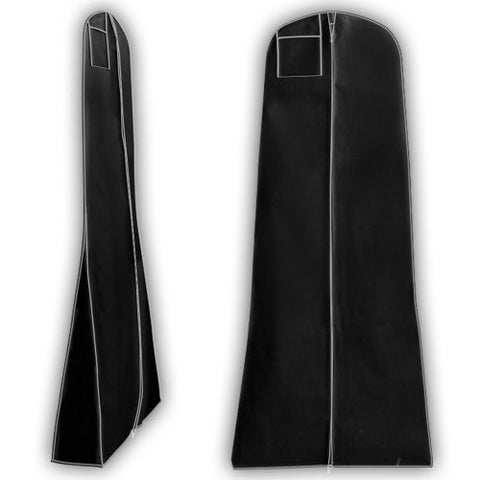 Breathable Wedding Dress/ Gown Cover - 72 Inches, black with white trim
