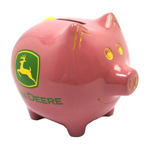 John Deere Pink Piggy Bank, 4-1/2 in.