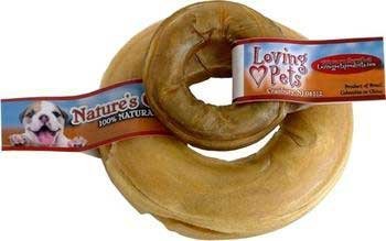 Natural Pressed Rawhide Donuts, 6in. D