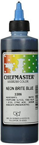 Neon Blue Chefmaster Airbrush Color, 9 oz