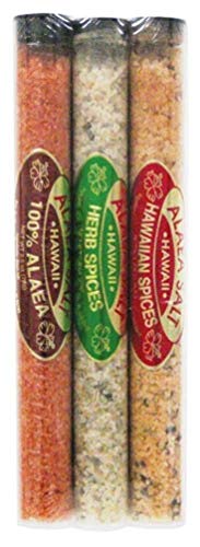 Salt Assorted Blend S/3 Tubes (Red Alaea, Herb Blend w/ Alaea Red Salt, Alaea Red Salt & Spices)