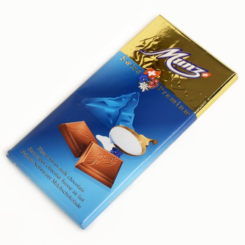 Munz Swiss Chocolate Bar, Dark Chocolate with Hazelnut