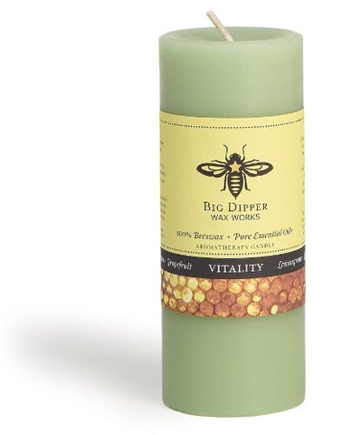 Beeswax Aromatherapy Pillars 2" x 4.75", Vitality