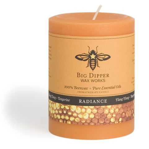 Beeswax Aromatherapy Pillars 3" x 3.5", Radiance