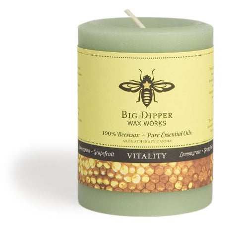 Beeswax Aromatherapy Pillars 3" x 3.5", Vitality