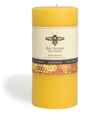 Pure Beeswax Pillar 3" x 6" - Natural