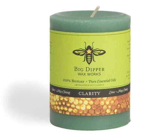 Beeswax Aromatherapy Pillars 3" x 3.5", Clarity