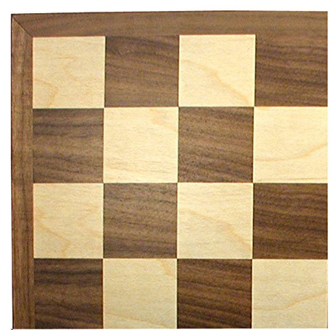 17" Walnut & Maple Chess Board, 2" squares