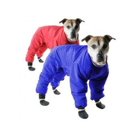 Muttluks Four Legged Nylon Reversible Snowsuit - Red/Blue, Size 10