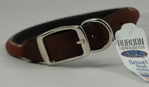 Auburn Leathercrafters Round - Rolled Dog Collar 3/8x10 Burg