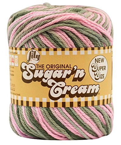 Lily Sugar'n Cream Super Size Yarn - Ombre Pink Camo 150 Yards 3 OZ