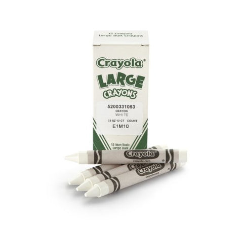Bulk Crayons, Large Size - White, , 12 ct.