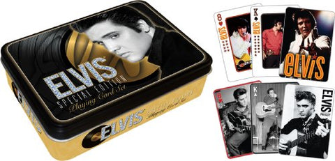 Aquarius Elvis Presley Playing Cards Gift Tin, Gold, 2 Decks