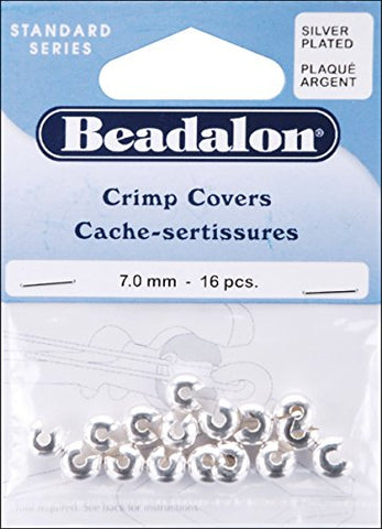Crimp Covers, 7 mm (.276 in), Silver Plated, 16 pc